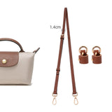 Maxbell Purse Strap PU Leather Bag Strap for Shoulder Handbags Cross Body Bag Clutch Width 1.4cm Brown Golden Buckle