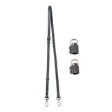 Maxbell Purse Strap PU Leather Bag Strap for Shoulder Handbags Cross Body Bag Clutch Width 1.2cm Grey Silver Buckle