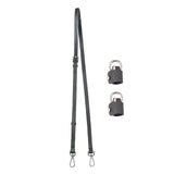 Maxbell Purse Strap PU Leather Bag Strap for Shoulder Handbags Cross Body Bag Clutch Width 1.2cm Grey Silver Buckle