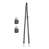 Maxbell Purse Strap PU Leather Bag Strap for Shoulder Handbags Cross Body Bag Clutch Width 1.2cm Grey Silver Buckle