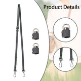 Maxbell Purse Strap PU Leather Bag Strap for Shoulder Handbags Cross Body Bag Clutch Width 1.2cm Grey Silver Buckle