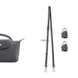 Maxbell Purse Strap PU Leather Bag Strap for Shoulder Handbags Cross Body Bag Clutch Width 1.2cm Grey Silver Buckle