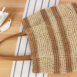 Maxbell Woven Tote Bag Casual Supplies Beach Shoulder Bag for Outings Gift Traveling