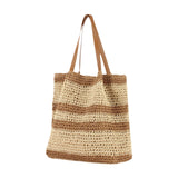 Maxbell Woven Tote Bag Casual Supplies Beach Shoulder Bag for Outings Gift Traveling