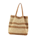 Maxbell Woven Tote Bag Casual Supplies Beach Shoulder Bag for Outings Gift Traveling