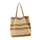 Maxbell Woven Tote Bag Casual Supplies Beach Shoulder Bag for Outings Gift Traveling