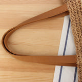 Maxbell Woven Tote Bag Casual Supplies Beach Shoulder Bag for Outings Gift Traveling