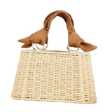 Maxbell Beach Bag for Women Retro Design Supplies Handbag for Birthday Holiday Daily Beige