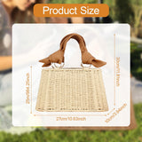 Maxbell Beach Bag for Women Retro Design Supplies Handbag for Birthday Holiday Daily Beige