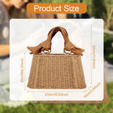 Maxbell Beach Bag for Women Retro Design Supplies Handbag for Birthday Holiday Daily Brown