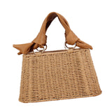 Maxbell Beach Bag for Women Retro Design Supplies Handbag for Birthday Holiday Daily Brown