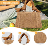 Maxbell Beach Bag for Women Retro Design Supplies Handbag for Birthday Holiday Daily Brown