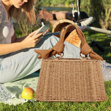 Maxbell Beach Bag for Women Retro Design Supplies Handbag for Birthday Holiday Daily Brown