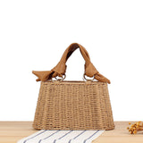 Maxbell Beach Bag for Women Retro Design Supplies Handbag for Birthday Holiday Daily Brown