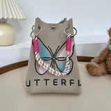 Maxbell Women Knit Bucket Bag Chic Ladies Shoulder Purse for Shopping Travel Holiday Khaki