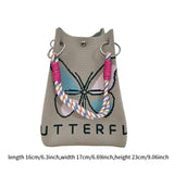 Maxbell Women Knit Bucket Bag Chic Ladies Shoulder Purse for Shopping Travel Holiday Khaki