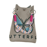 Maxbell Women Knit Bucket Bag Chic Ladies Shoulder Purse for Shopping Travel Holiday Khaki