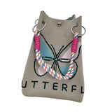 Maxbell Women Knit Bucket Bag Chic Ladies Shoulder Purse for Shopping Travel Holiday Khaki