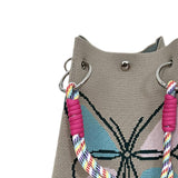 Maxbell Women Knit Bucket Bag Chic Ladies Shoulder Purse for Shopping Travel Holiday Khaki