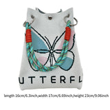 Maxbell Women Knit Bucket Bag Chic Ladies Shoulder Purse for Shopping Travel Holiday Beige