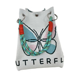 Maxbell Women Knit Bucket Bag Chic Ladies Shoulder Purse for Shopping Travel Holiday Beige