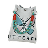 Maxbell Women Knit Bucket Bag Chic Ladies Shoulder Purse for Shopping Travel Holiday Beige