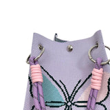 Maxbell Women Knit Bucket Bag Chic Ladies Shoulder Purse for Shopping Travel Holiday Purple