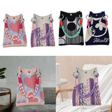 Maxbell Knitted Handbag Reusable Casual Soft Shopping Pouch for Daily Vacation Beach Pink