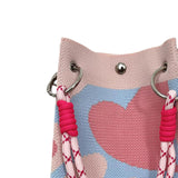 Maxbell Knitted Handbag Reusable Casual Soft Shopping Pouch for Daily Vacation Beach Pink