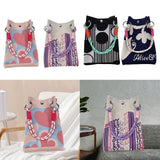 Maxbell Knitted Handbag Reusable Casual Soft Shopping Pouch for Daily Vacation Beach Pink