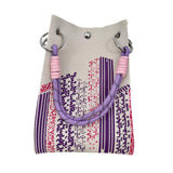 Maxbell Knitted Handbag Reusable Casual Soft Shopping Pouch for Daily Vacation Beach Purple