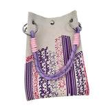 Maxbell Knitted Handbag Reusable Casual Soft Shopping Pouch for Daily Vacation Beach Purple
