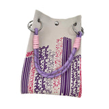 Maxbell Knitted Handbag Reusable Casual Soft Shopping Pouch for Daily Vacation Beach Purple