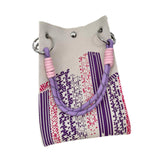 Maxbell Knitted Handbag Reusable Casual Soft Shopping Pouch for Daily Vacation Beach Purple