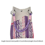 Maxbell Knitted Handbag Reusable Casual Soft Shopping Pouch for Daily Vacation Beach Purple