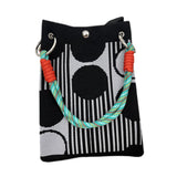 Maxbell Knitted Handbag Reusable Casual Soft Shopping Pouch for Daily Vacation Beach Black