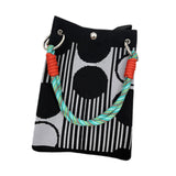 Maxbell Knitted Handbag Reusable Casual Soft Shopping Pouch for Daily Vacation Beach Black