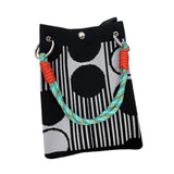 Maxbell Knitted Handbag Reusable Casual Soft Shopping Pouch for Daily Vacation Beach Black