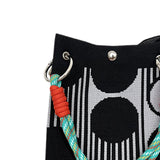 Maxbell Knitted Handbag Reusable Casual Soft Shopping Pouch for Daily Vacation Beach Black