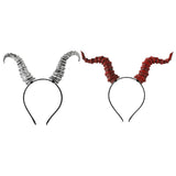 Maxbell Devil Horns Headband Halloween Costume for Fancy Dress Halloween Performance Silver Horns