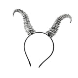 Maxbell Devil Horns Headband Halloween Costume for Fancy Dress Halloween Performance Silver Horns