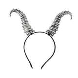 Maxbell Devil Horns Headband Halloween Costume for Fancy Dress Halloween Performance Silver Horns