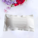 Maxbell Women Strapless Tube Top Soft Summer Invisible Bra for Sports Swimsuit Women White