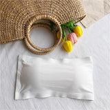 Maxbell Women Strapless Tube Top Soft Summer Invisible Bra for Sports Swimsuit Women White