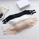 Maxbell Women Strapless Tube Top Soft Summer Invisible Bra for Sports Swimsuit Women Skin Color