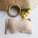Maxbell Women Strapless Tube Top Soft Summer Invisible Bra for Sports Swimsuit Women Skin Color