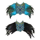 Maxbell Artificial Feather Shrug Shawl Lady Shoulder Wrap for Cocktail Gift New Year Blue