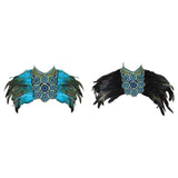 Maxbell Artificial Feather Shrug Shawl Lady Shoulder Wrap for Cocktail Gift New Year Blue