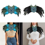 Maxbell Artificial Feather Shrug Shawl Lady Shoulder Wrap for Cocktail Gift New Year Blue