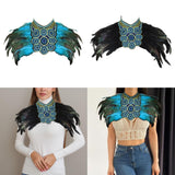 Maxbell Artificial Feather Shrug Shawl Lady Shoulder Wrap for Cocktail Gift New Year Blue